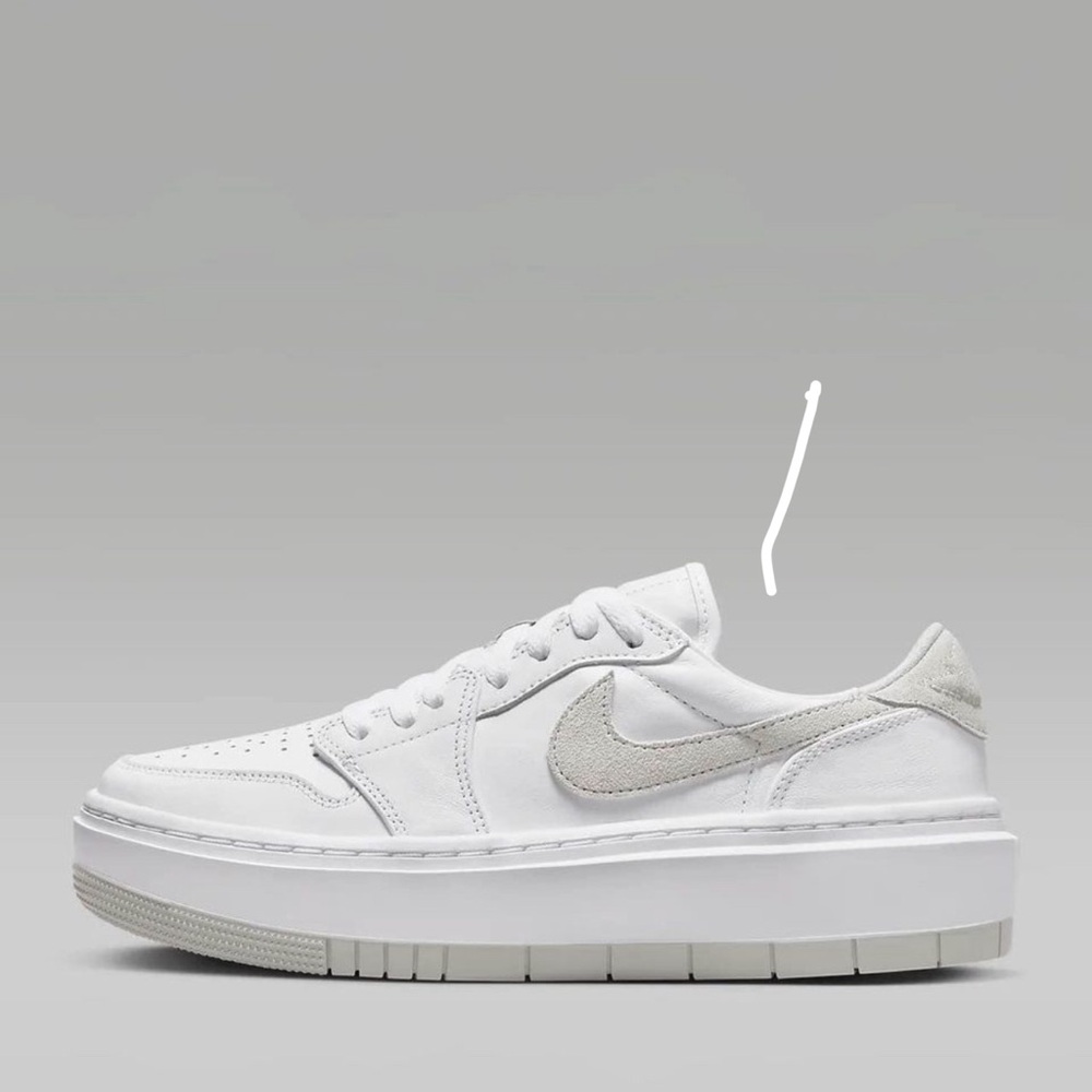 Nike Women's White Sneaker with Light Gray Swoosh